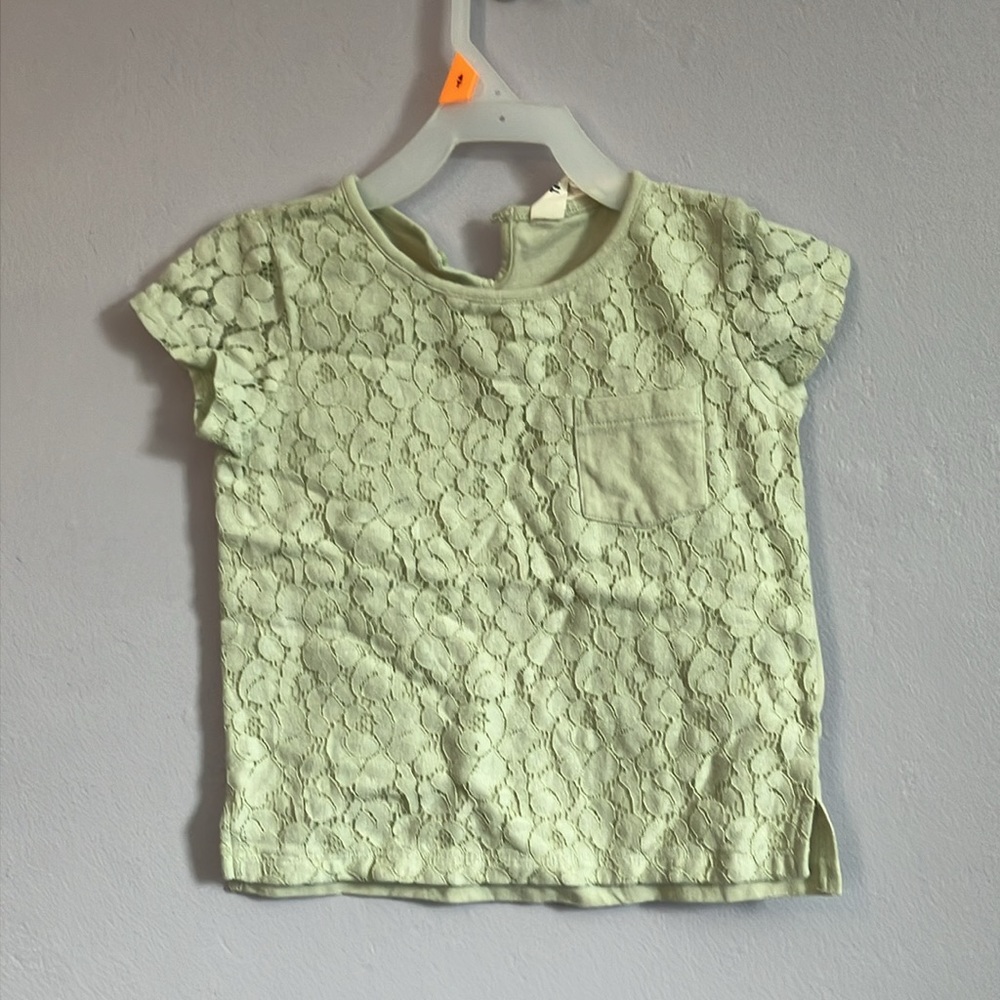 H&M kids lace sage green shirt Sz 2-4 years